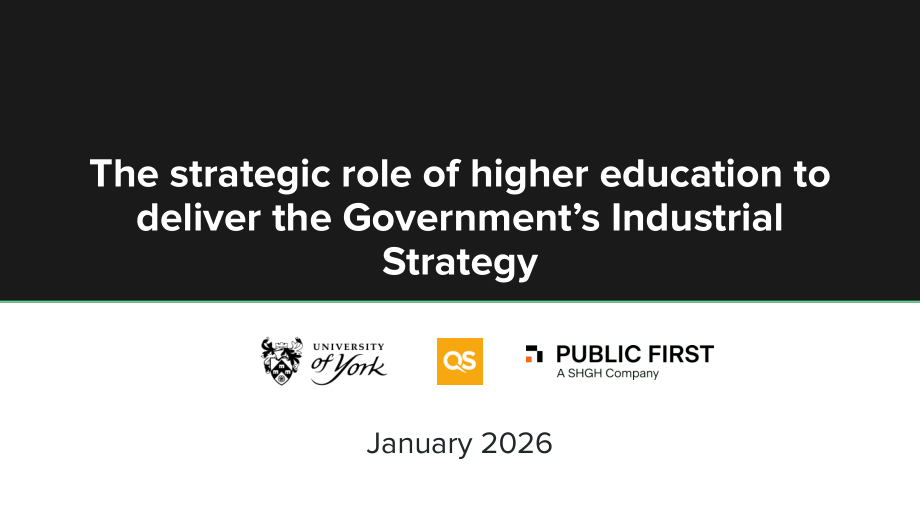 约克大学&QS：2026高等教育在落实政府产业战略中的战略作用研究报告（英文版）（41页）.pdf_第1页