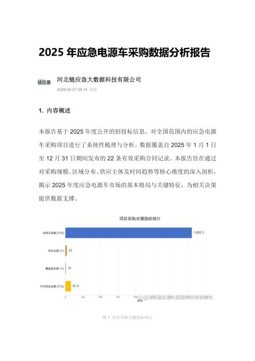 成联数据：2025年应急电源车采购数据分析报告（5页）