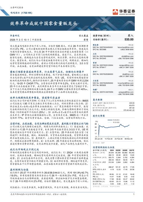 鸣鸣很忙（1768.HK）-港股公司研究报告：效率革命成就中国零食量贩龙头-260310（37页）.pdf