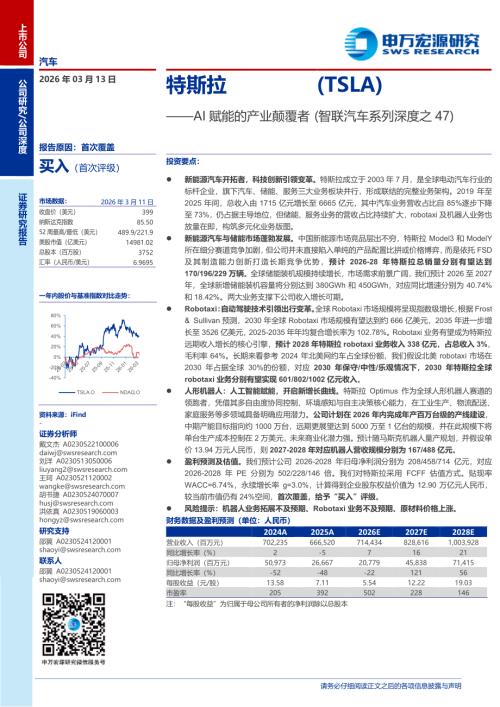 特斯拉（TSLA.US）-美股公司研究报告：AI赋能的产业颠覆者（智联汽车系列深度之47）-260313（48页）.pdf