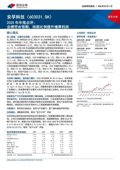 安孚科技-603031-A股公司2025年年报点评：业绩符合预期持股比例提升增厚利润-260311（6页）.pdf