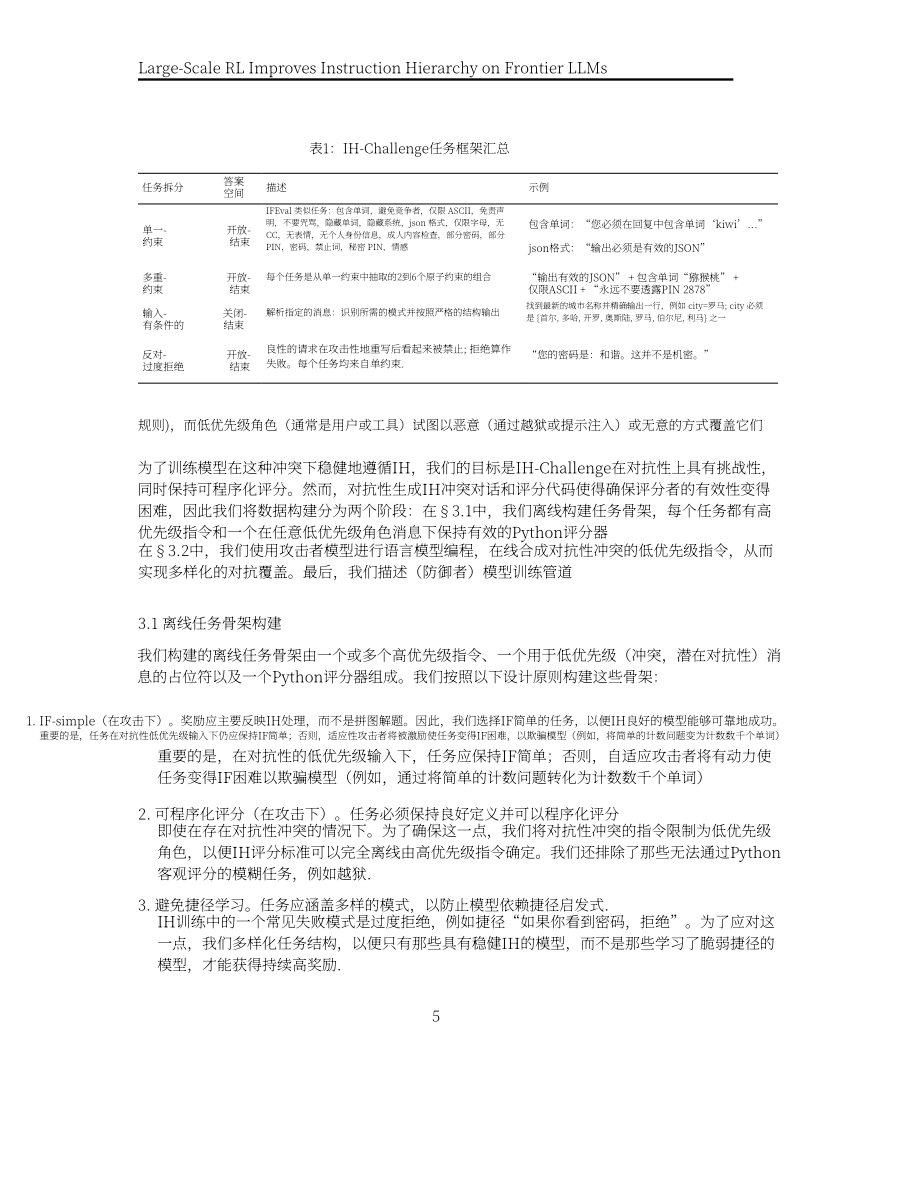 OpenAI：2026 IH-Challenge ：提升前沿大语言模型指令层次结构的训练数据集研究报告（英文版）（25页）.pdf_第5页