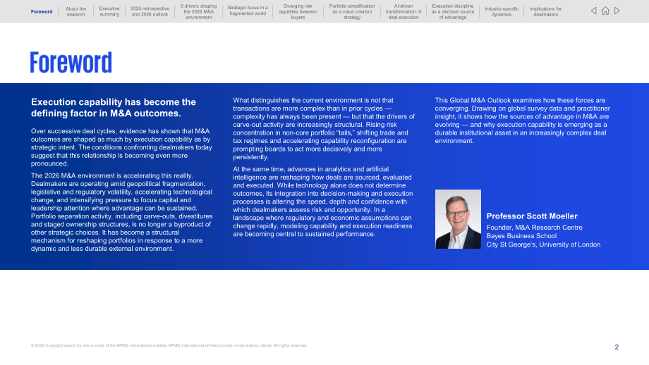 毕马威（KPMG）：2026年全球并购展望报告：分拆之年（英文版）（42页）.pdf_第2页