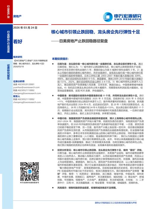 房地产行业日美房地产止跌回稳路径复盘：核心城市引领止跌回稳龙头房企先行弹性十足-260324（32页）.pdf