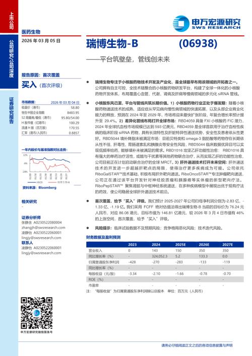 瑞博生物~B（6938.HK）-港股公司研究报告：平台筑壁垒管线创未来-260305（25页）.pdf