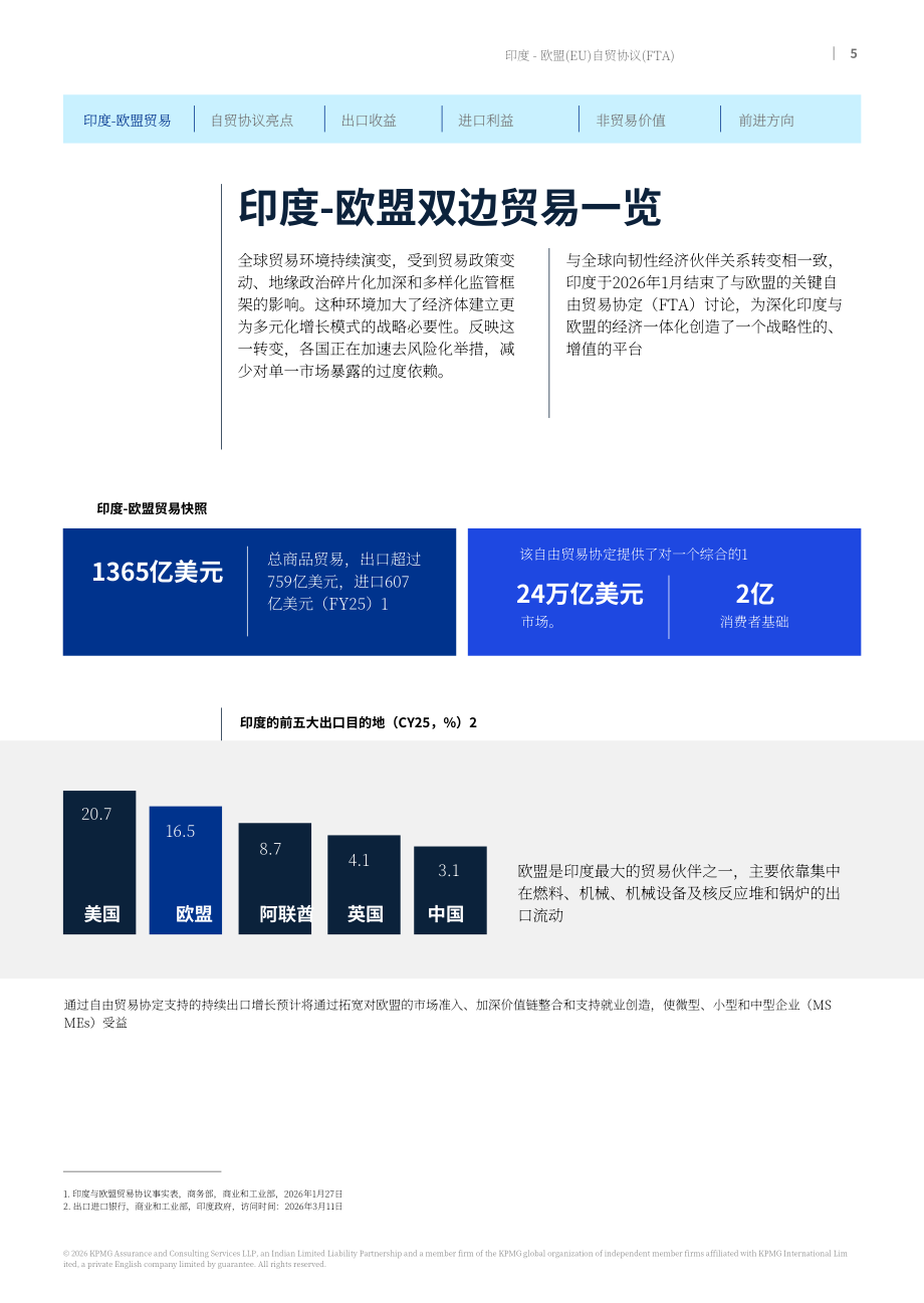 毕马威：2026印度-欧盟自由贸易协定研究报告：深化战略伙伴关系 促进双边繁荣（英文版）（22页）.pdf_第5页