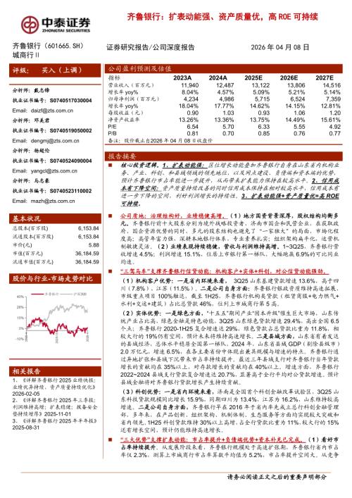 齐鲁银行-601665-A股公司研究报告：扩表动能强、资产质量优高ROE可持续-260408（61页）.pdf
