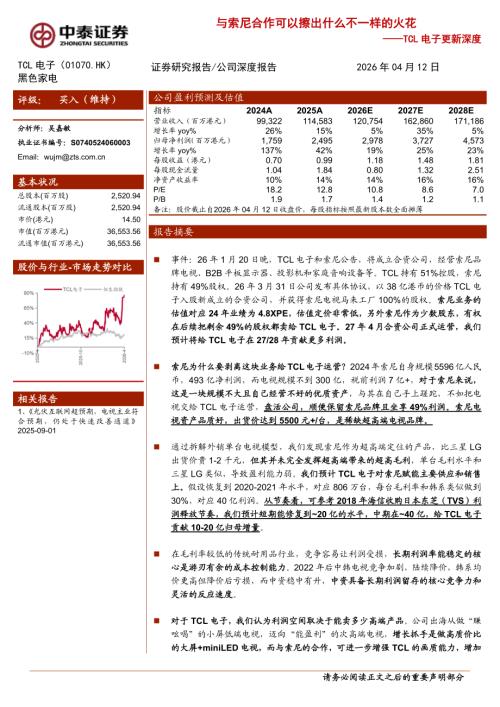 TCL电子-1070.HK-港股公司更新深度：与索尼合作可以擦出什么不一样的火花-260412（21页）.pdf