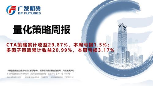 【广发期货】量化策略周报：CTA策略累计收益29.87%，本周亏损1.5%；多因子策略累计收益20.99%，本周亏损3.17%-260411（21页）.pdf