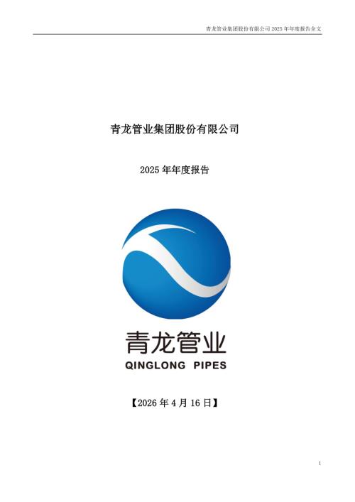 青龙管业：2025年年度报告.PDF