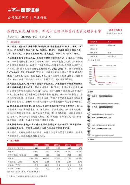 声通科技-2495.HK-港股公司首次覆盖：国内交互式AI领军布局六大核心场景打造多元增长引擎-260422（25页）.pdf