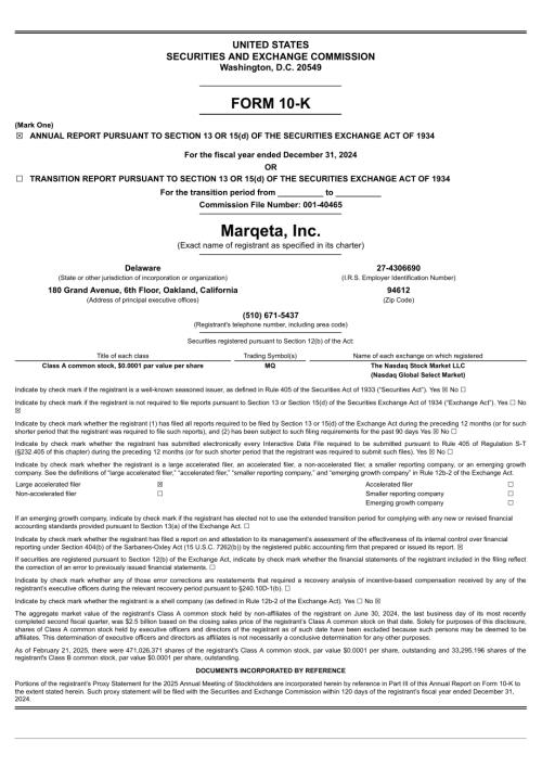 Marqeta, Inc. (MQ) 2024年年度报告「NASDAQ」.pdf