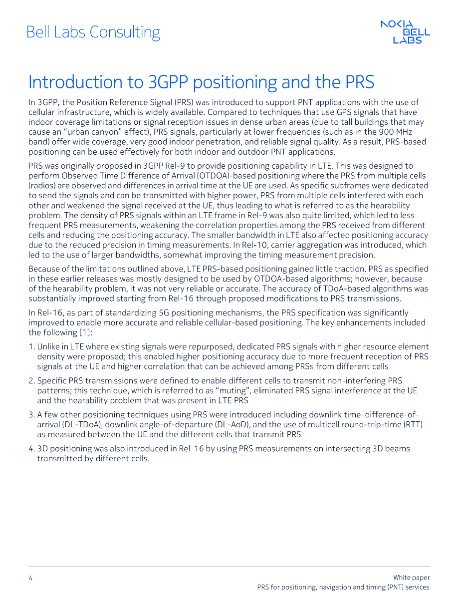 诺基亚贝尔：PRS（定位参考信号）：面向PNT（定位、导航与授时）服务的新一代定位技术白皮书（2025）（英文版）（24页）.pdf_第4页