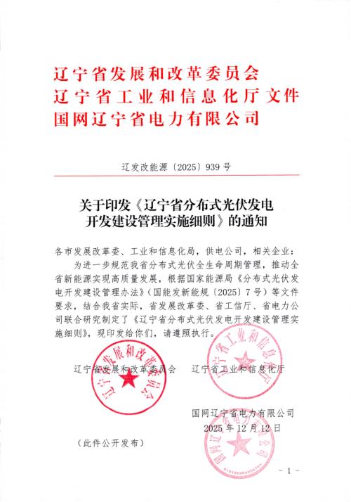 辽宁省发改委：2025年辽宁省分布式光伏发电开发建设管理实施细则（24页）.pdf