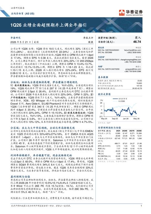 亚玛芬体育(AS.N)-美股公司研究报告：1Q26业绩全面超预期并上调全年指引-260521（6页）.pdf