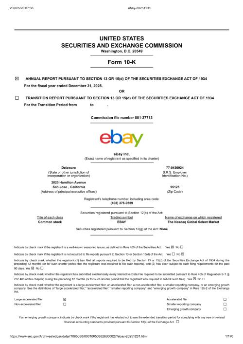 EBAY INC（EBAY）：截至2025年12月31日止财政年度的10-K年报（英文版）（170页）.pdf