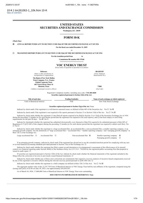 VOC Energy Trust（VOC）：截至2025年12月31日止财政年度的10-K年报（英文版）（74页）.pdf
