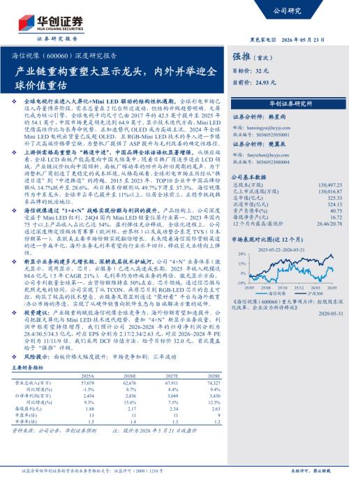 海信视像-600060-A股公司深度研究报告：产业链重构重塑大显示龙头内外并举迎全球价值重估-260523（63页）.pdf