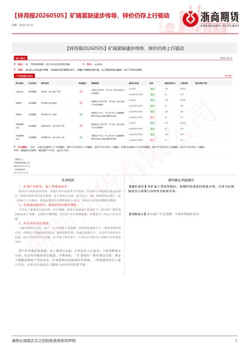 【浙商期货】【锌月报】矿端紧缺逐步传导，锌价仍存上行驱动-260501（15页）.pdf
