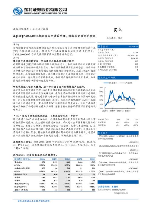 阳光诺和(688621)-A股公司研究报告：氟[18F]代雌二醇注射液临床申请获受理创新药管线开花结果-260615（5页）.pdf
