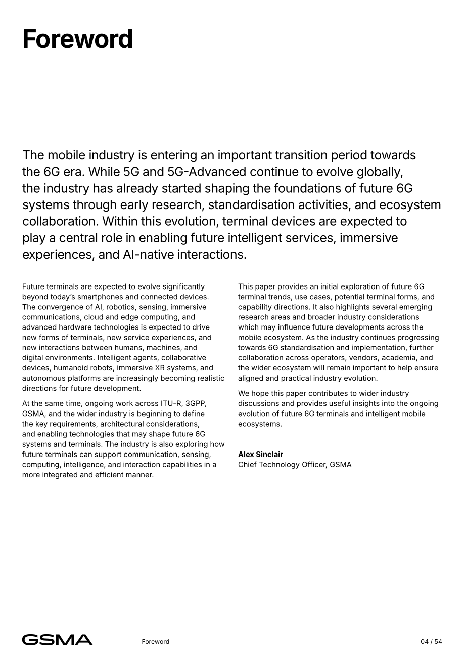 全球移动通信系统协会（GSMA）：2026 6G 终端研究报告（英文版）（54页）.pdf_第4页