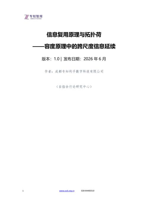 专知利乎：信息复用原理与拓扑荷容度原理中的跨尺度信息延续（48页）.pdf