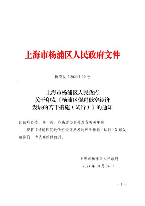 上海市杨浦区政府：2024上海市杨浦区促进低空经济发展的若干措施（试行）（7页）.pdf
