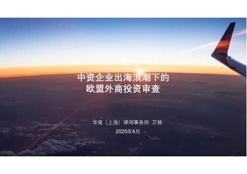 华商律师：2025中资企业出海浪潮下的欧盟外商投资审查报告