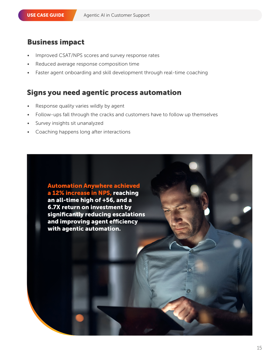 Automation Anywhere：2025 AI 智能体：客户服务应用案例指南-降本增效与规模化落地（英文版）（19页）.pdf_第15页