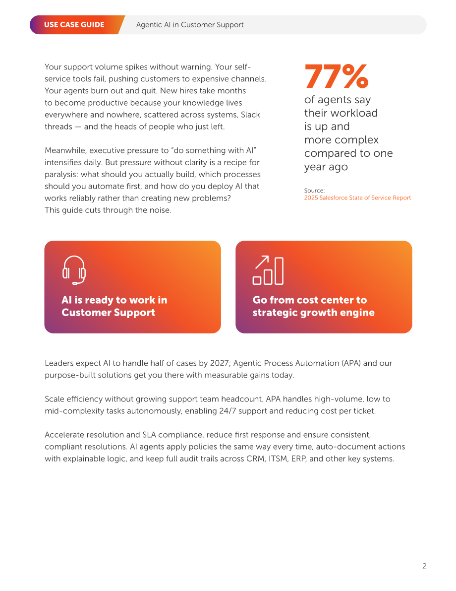 Automation Anywhere：2025 AI 智能体：客户服务应用案例指南-降本增效与规模化落地（英文版）（19页）.pdf_第2页