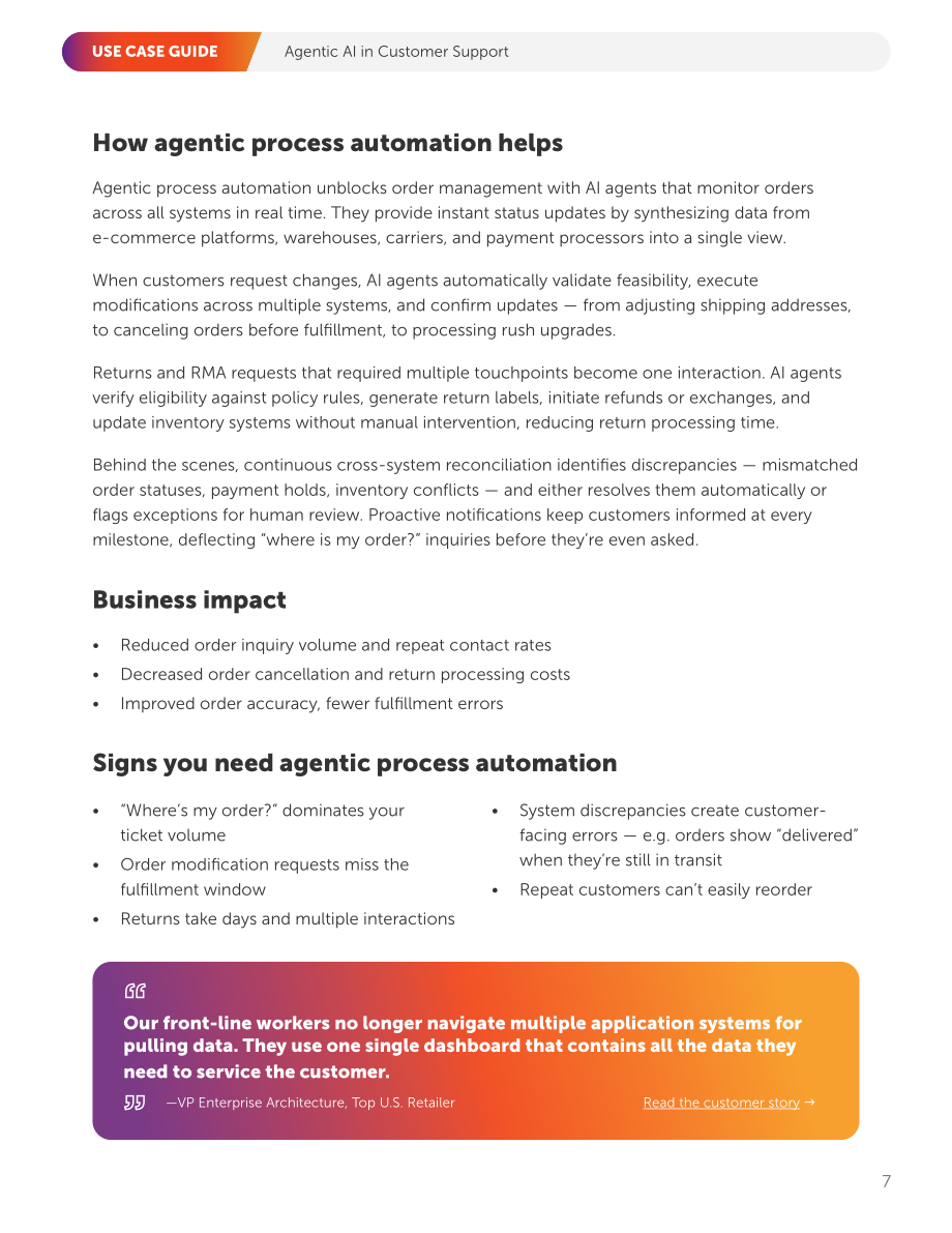 Automation Anywhere：2025 AI 智能体：客户服务应用案例指南-降本增效与规模化落地（英文版）（19页）.pdf_第7页
