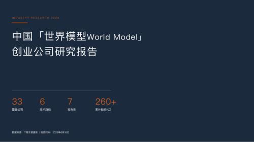 IT桔子：2026中国世界模型（World Model）创业公司研究报告（23页）.pdf