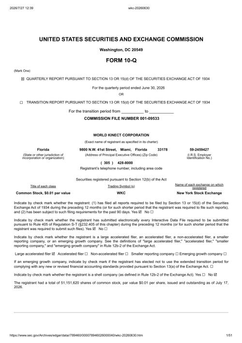 WORLD KINECT CORP（WKC）：截至2026年06月30日止三个月的季度财报（10-Q）（英文版）（51页）.pdf