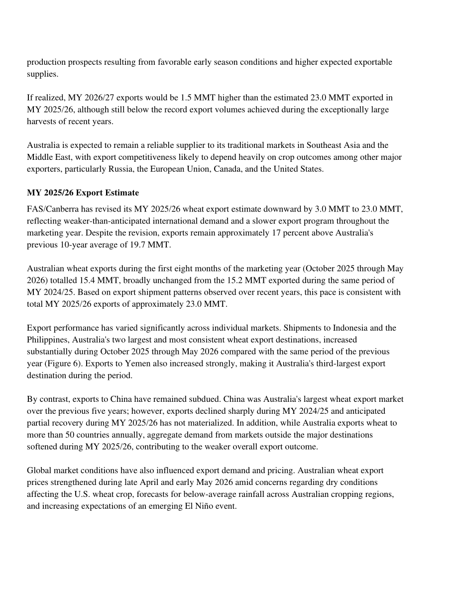 美国农业部（USDA）：2026澳大利亚谷物与饲料市场更新报告（英文版）（32页）.pdf_第10页