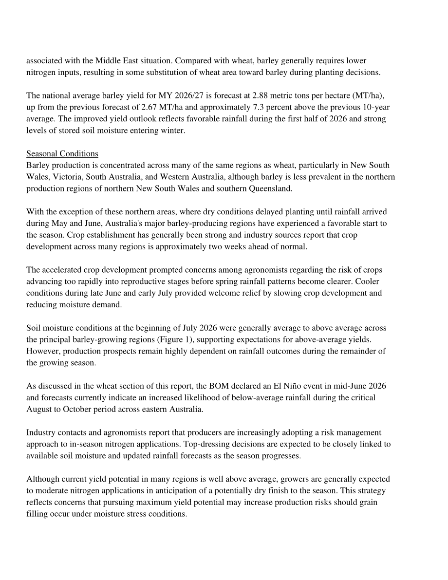 美国农业部（USDA）：2026澳大利亚谷物与饲料市场更新报告（英文版）（32页）.pdf_第13页
