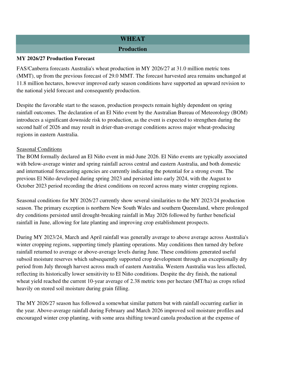 美国农业部（USDA）：2026澳大利亚谷物与饲料市场更新报告（英文版）（32页）.pdf_第3页