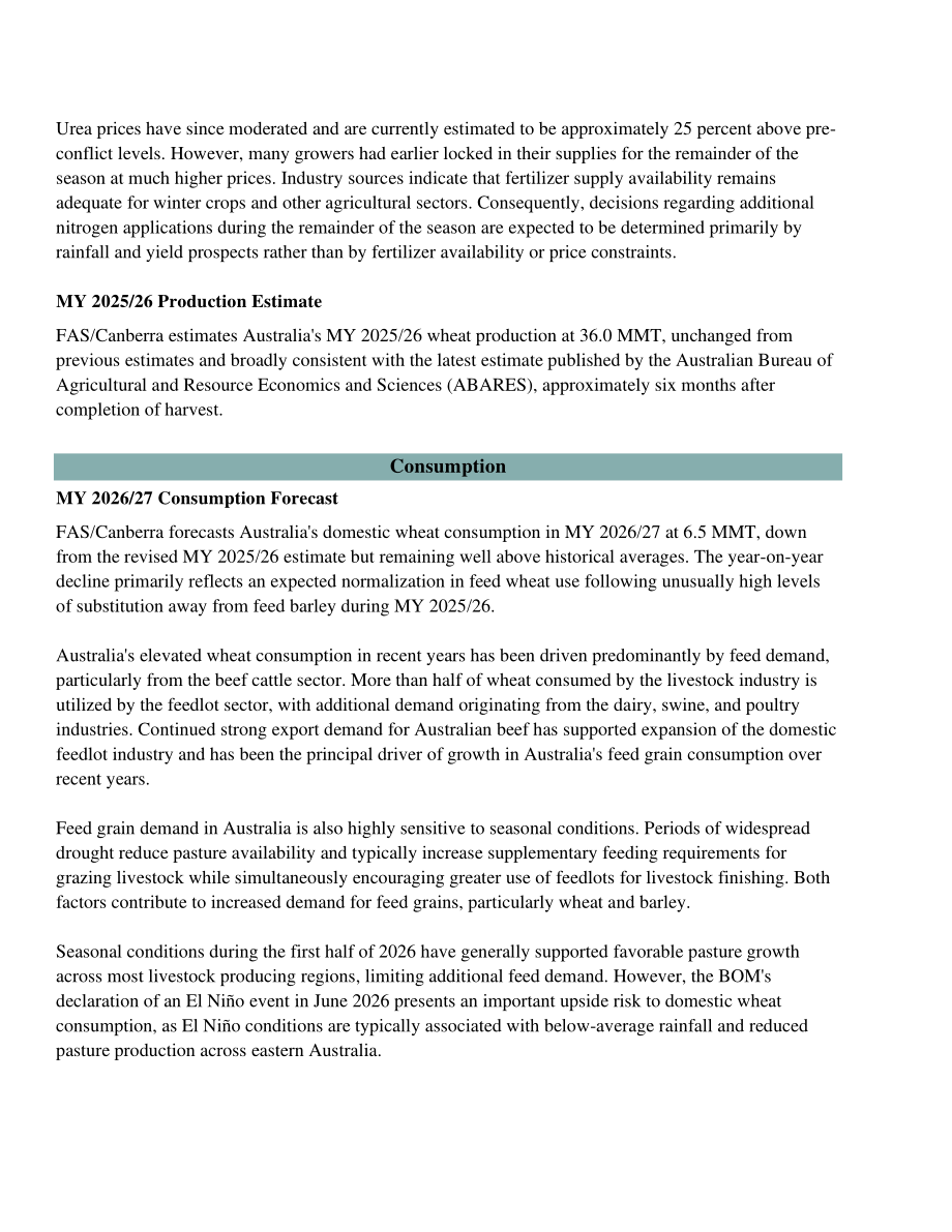美国农业部（USDA）：2026澳大利亚谷物与饲料市场更新报告（英文版）（32页）.pdf_第8页