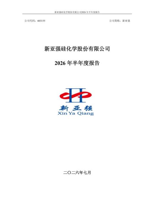 新亚强：2026年半年度报告.PDF