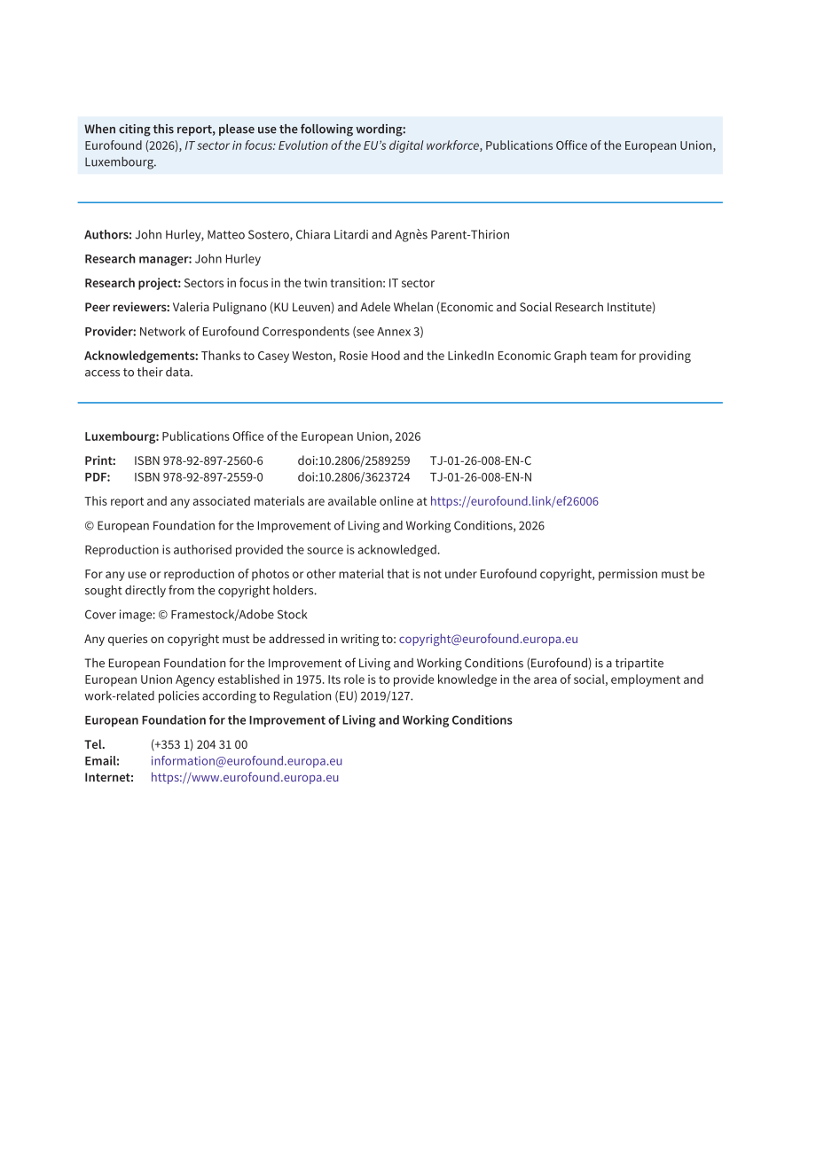 Eurofound：2026聚焦 IT 行业：欧盟数字劳动力发展演变研究报告（英文版）（78页）.pdf_第4页