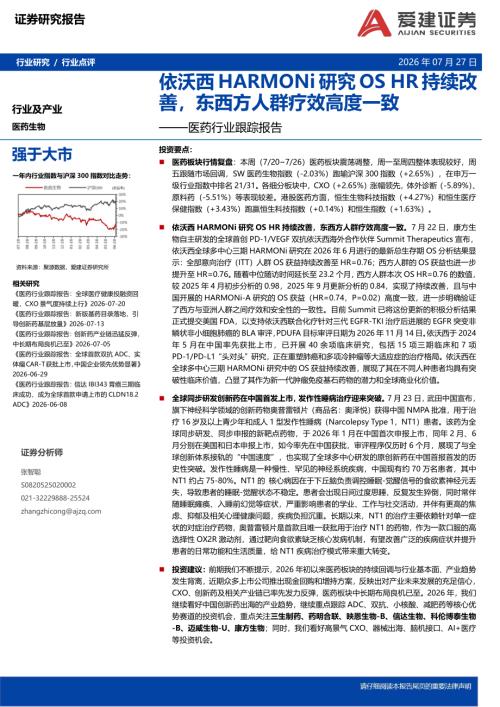 【爱建证券】医药行业跟踪报告：依沃西HARMONi研究OS HR持续改善，东西方人群疗效高度一致-260727（3页）.pdf