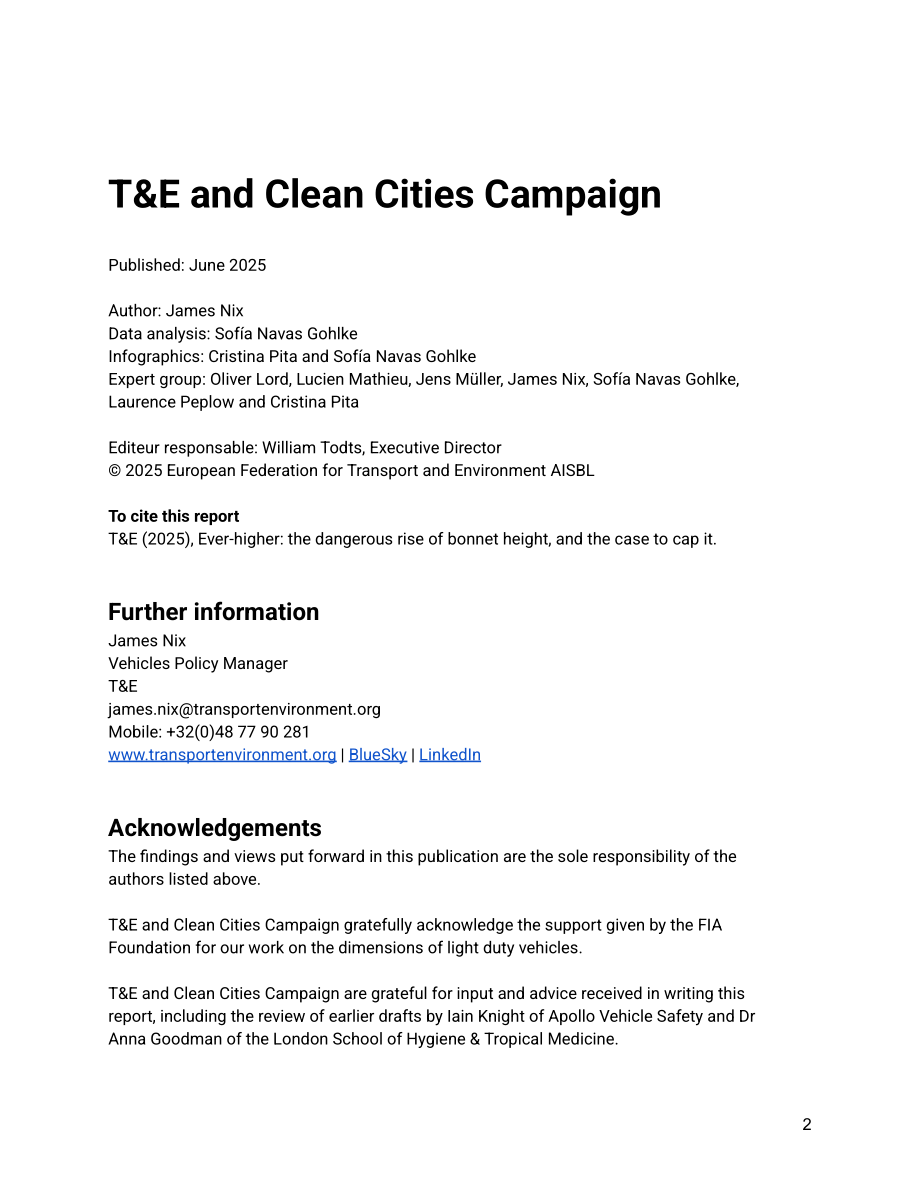 T&E：2025车头持续抬高：发动机盖高度攀升带来的安全隐患及限高政策建议报告（英文版）（37页）.pdf_第2页