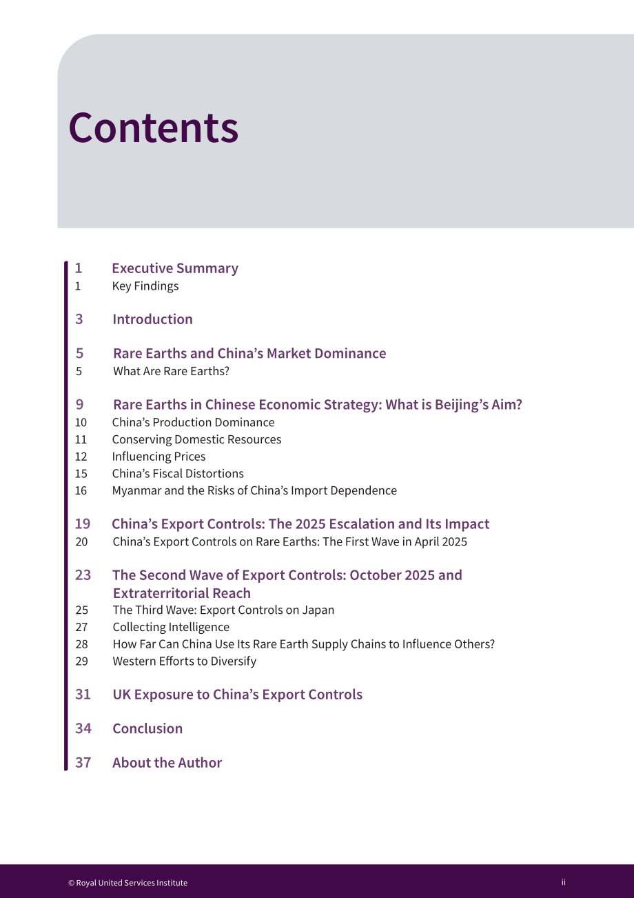 RUSI：2026中国与稀土供应链研究报告：出口管制、两用物项治理及英国供应链风险（英文版）（42页）.pdf_第3页