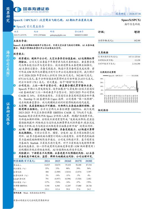 SpaceX-SPCX.US-美股公司首次覆盖报告：太空商业飞轮已现AI期权开启星辰大海-260706（38页）.pdf