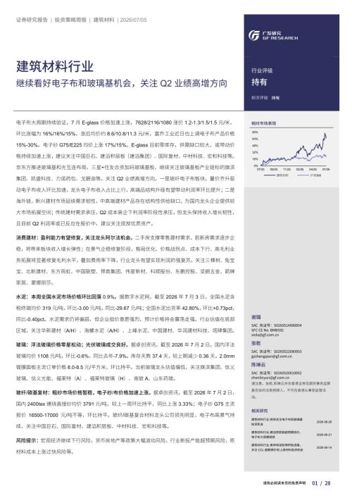 建筑材料行业：继续看好电子布和玻璃基机会关注Q2业绩高增方向-260705（28页）.pdf