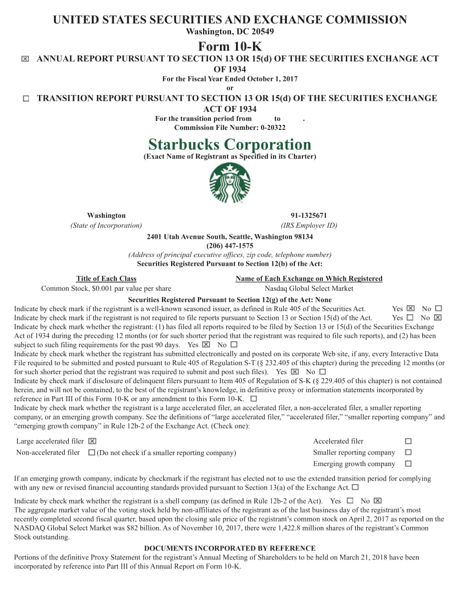 星巴克Starbucks Corp. (SBUX) 2017财年年度报告（英文版）（104页）.pdf_第3页