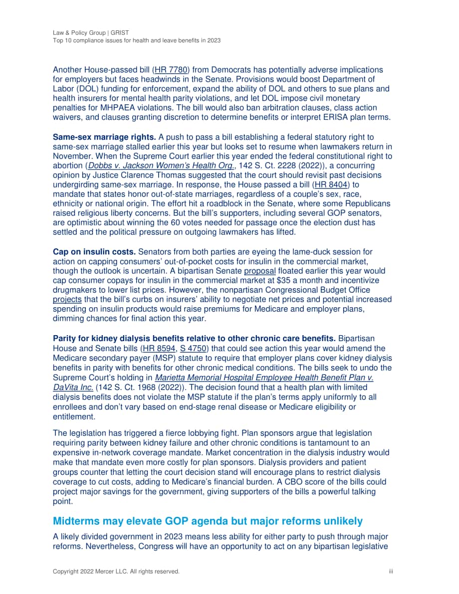 美世咨询（Mercer）：2023年健康和休假福利的十大合规要点（英文版）（70页）.pdf_第5页