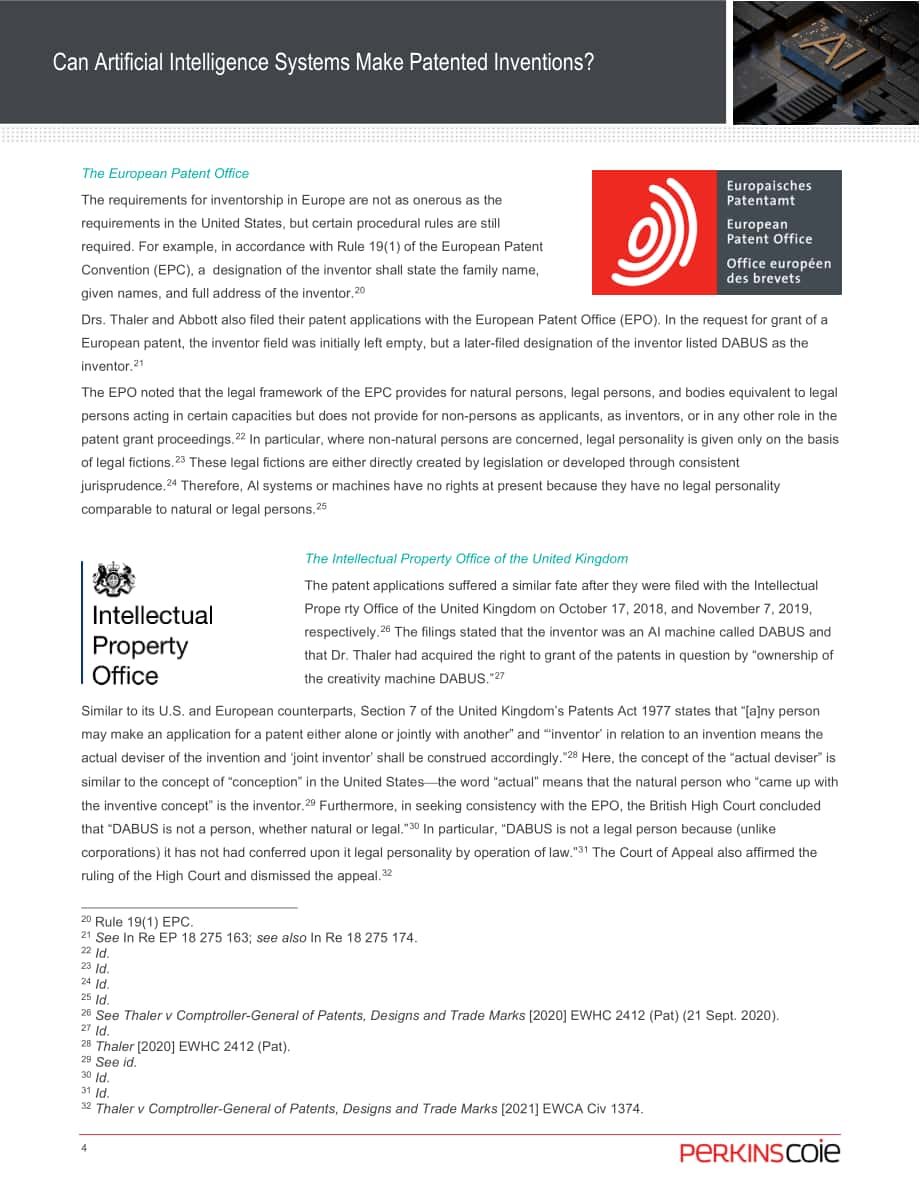 Perkins Coie：人工智能系统可以做出专利发明吗？（2022）（英文版）（6页）.pdf_第4页