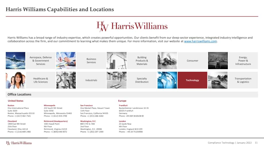 Harris Williams：2022年第一季度合规技术行业更新报告-环境、健康与安全（EHS）和供应链风险管理（SCRM）（英文版）（15页）.pdf_第11页