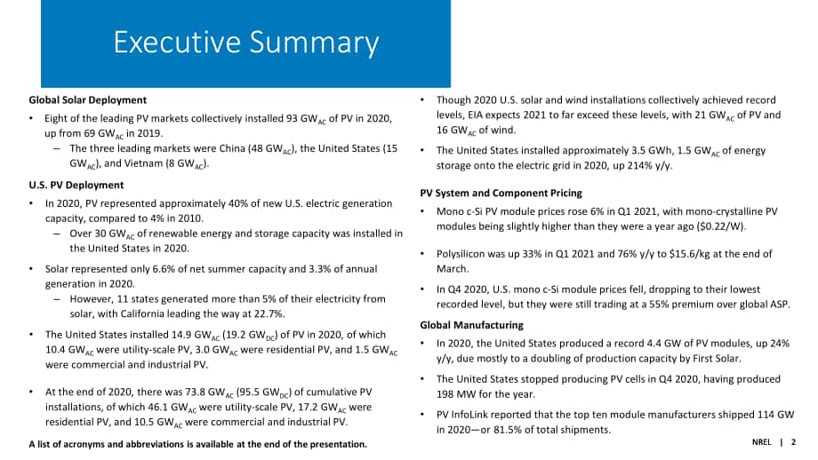NREL：2020年下半年太阳能产业更新报告（英文版）（72页）.pdf_第2页