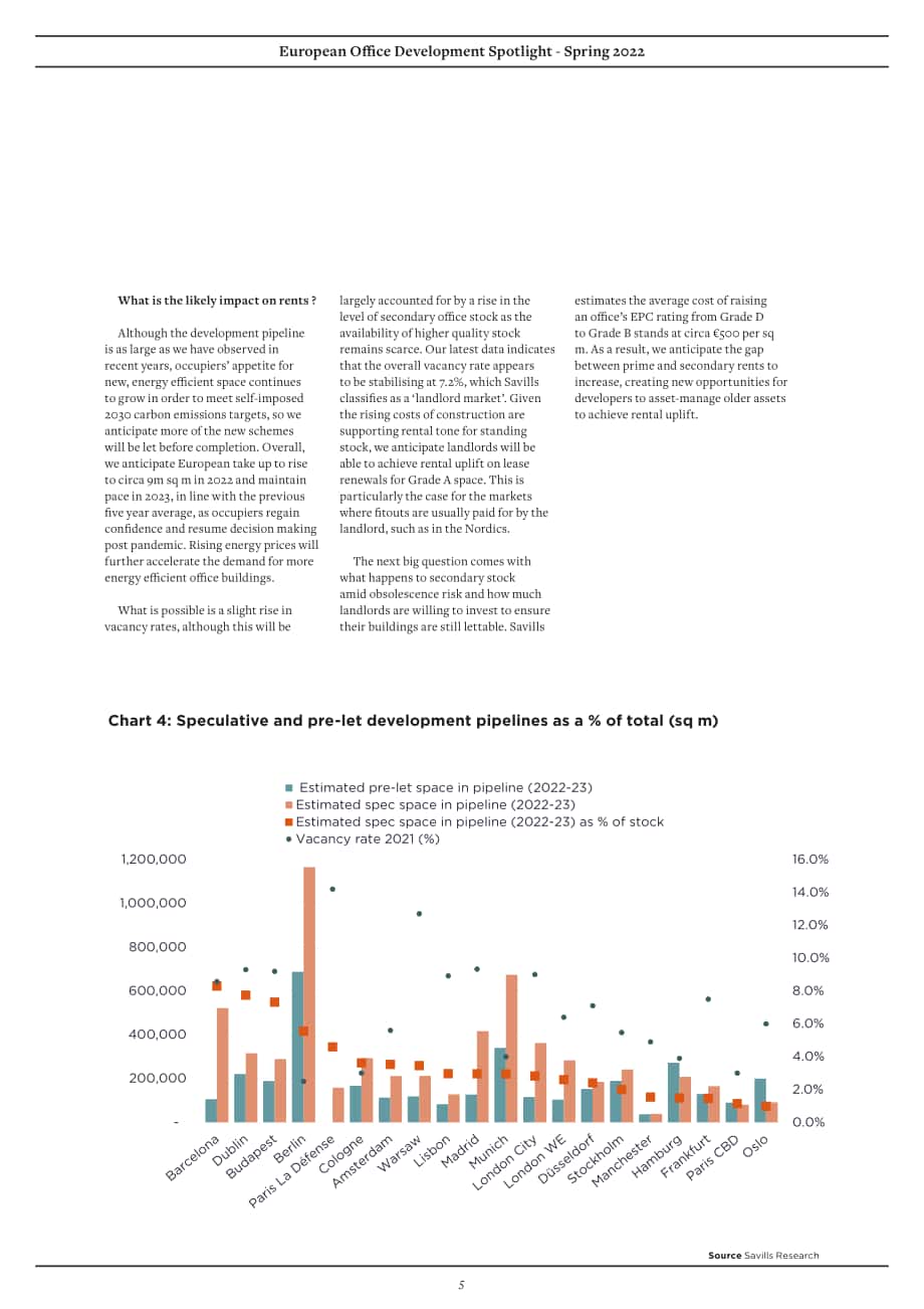 第一太平戴维斯（Savills）：2022年欧洲写字楼市场发展现状春季报告（英文版）（7页）.pdf_第5页